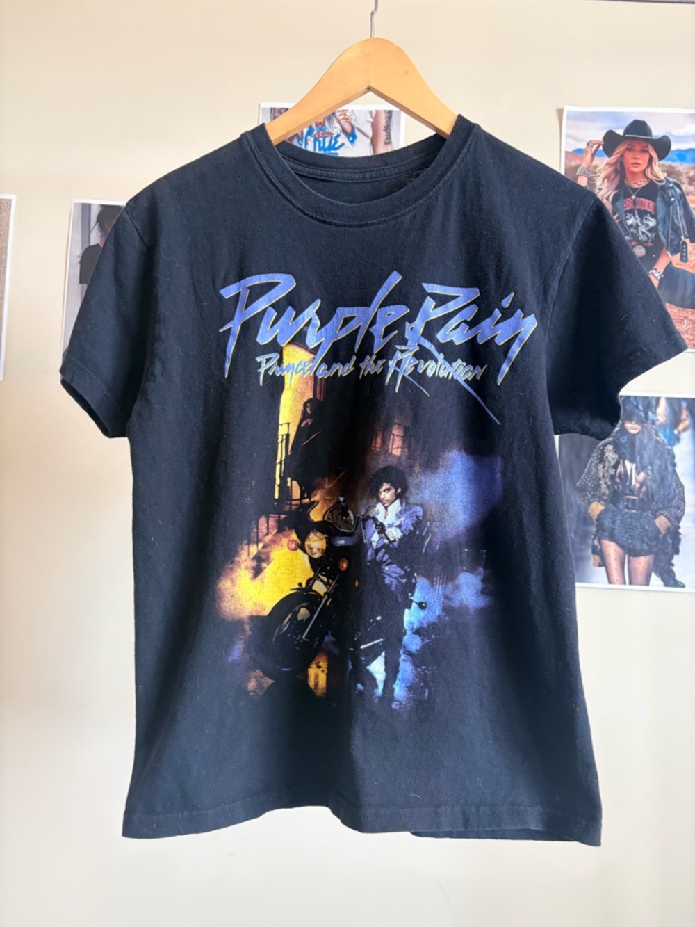 Purple Rain Graphic Tee - Black with Purple & Yellow Print